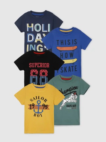 Boys T-Shirts (Singles & 5pc packs)