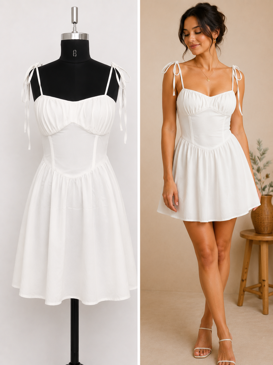 Women’s Halfhand dress White - Image 2