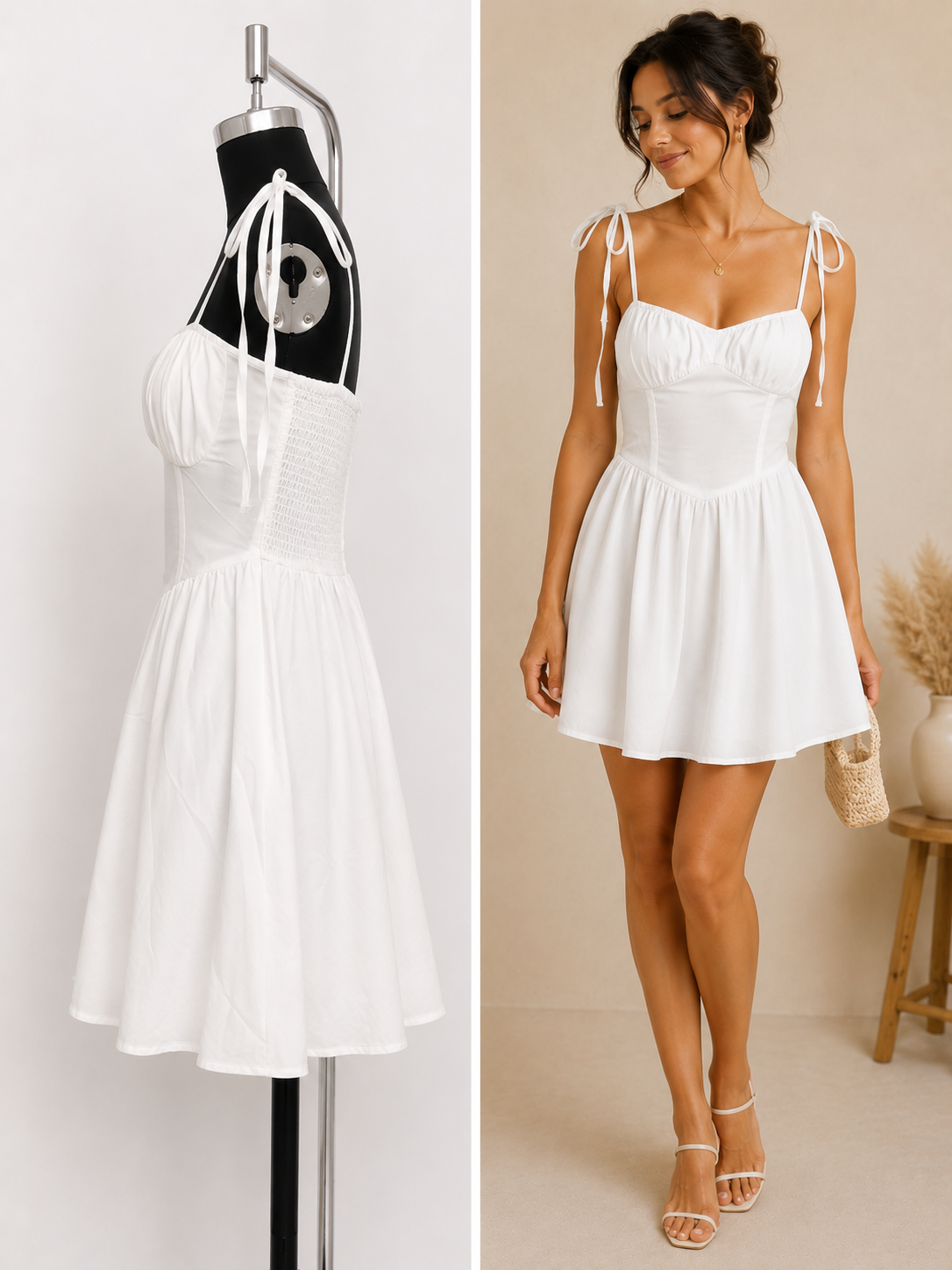 Women’s Halfhand dress White - Image 3