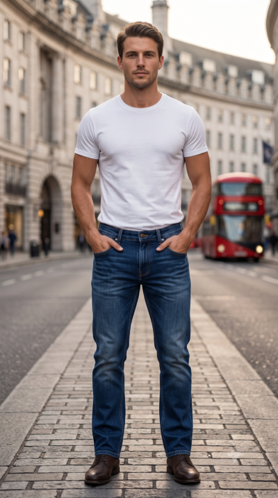 Men's Jeans - Teal Blue (700 g Denim. Pay for only 550 g)