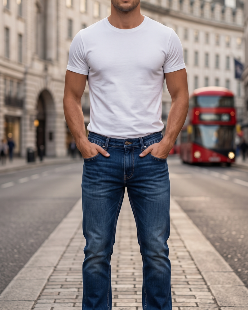 Men's Jeans - Teal Blue