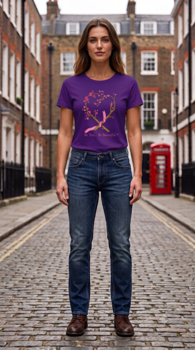 WOMEN'S - Round Neck  - T-SHIRT - PURPLE