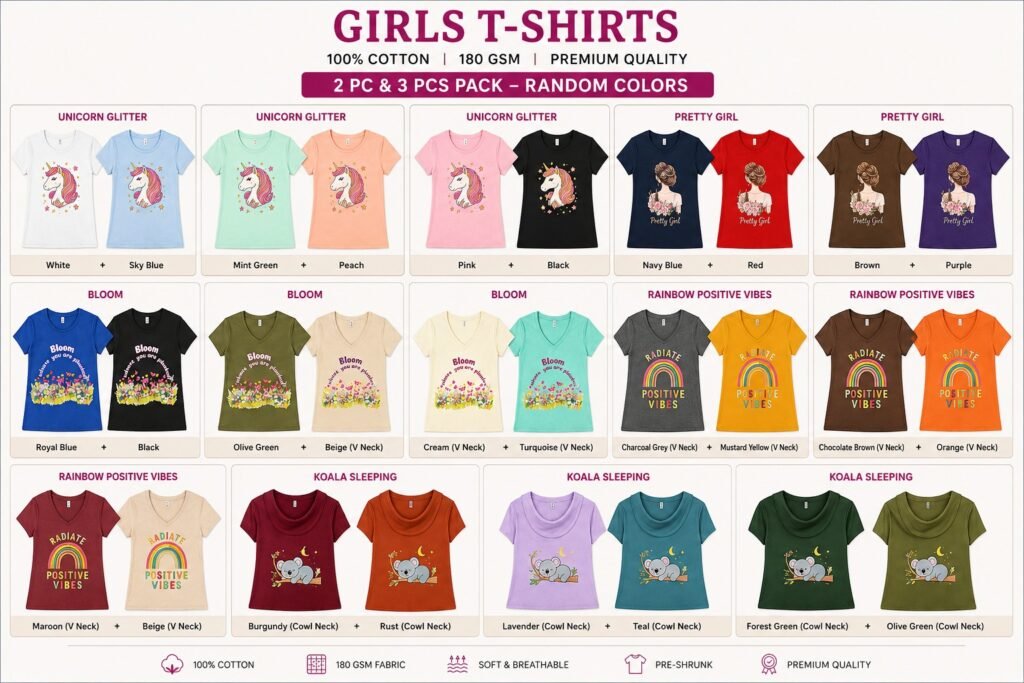 Girls' Assorted T-Shirt 2 Pack