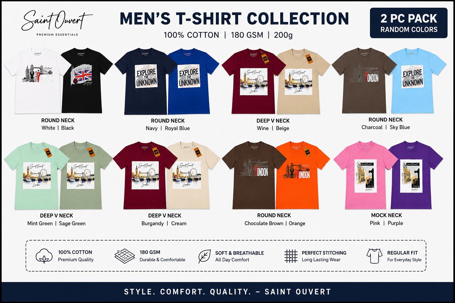 Men's Assorted T-Shirt 2 Pack