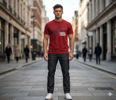 Men's Round Neck T-Shirt - Red