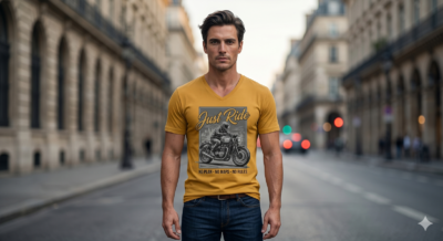 Men's Round Neck T-Shirt - Yellow