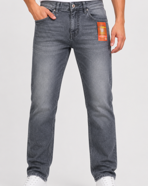 Grey Cotton-Rich Stretch Denim Jeans
