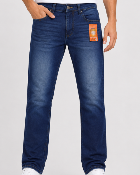 Blue Cotton-Rich Stretch Denim Jeans