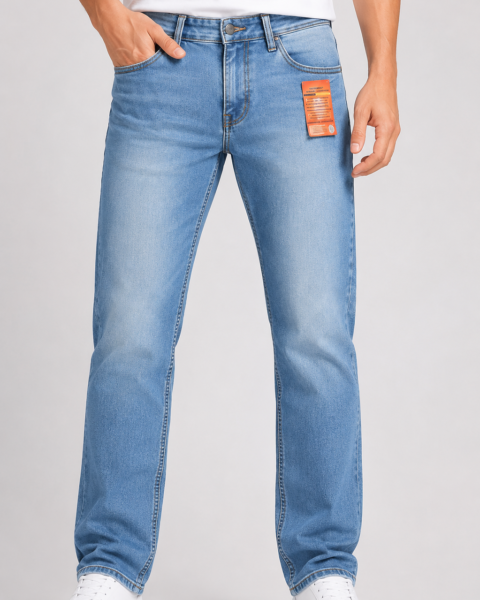 Sky Blue Cotton-Rich Stretch Denim Jeans