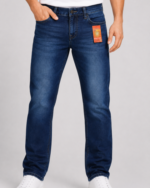 Tinted Blue Cotton-Rich Stretch Denim Jeans
