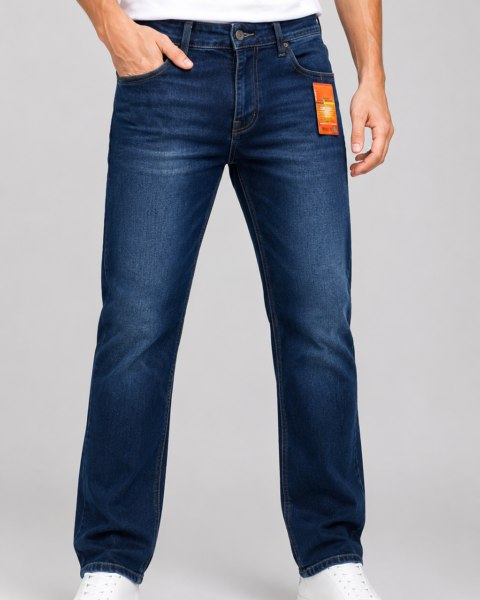 Indigo Cotton-Rich Stretch Denim Jeans