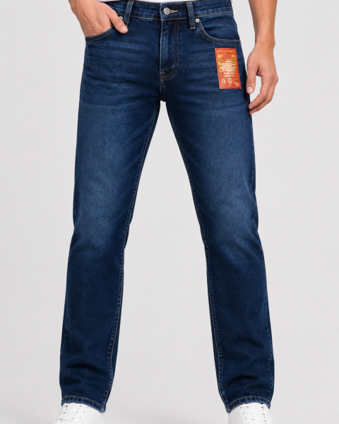 Dark Indigo Cotton-Rich Stretch Denim Jeans