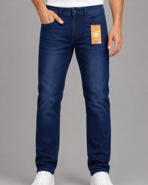 Dark Indigo Cotton-Rich Stretch Denim Jeans
