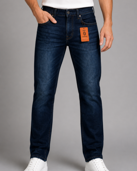 Dark Indigo Cotton-Rich Stretch Denim Jeans