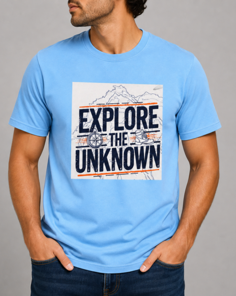 Sky Blue Crew Neck Pure Cotton T-Shirt