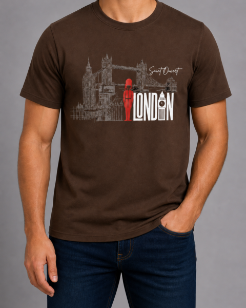Chocolate Brown Crew Neck Pure Cotton T-Shirt
