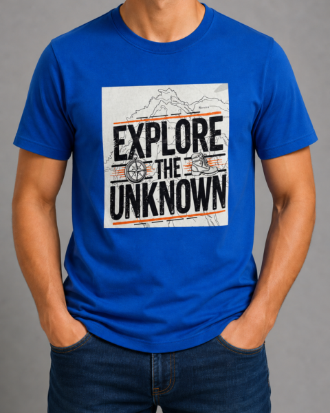 Royal Blue Crew Neck Pure Cotton T-Shirt