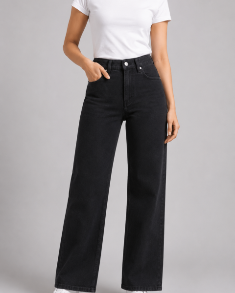 Black Cotton-Rich Stretch Denim Jeans
