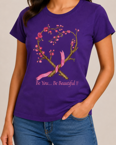 Purple Crew Neck Pure Cotton T-Shirt