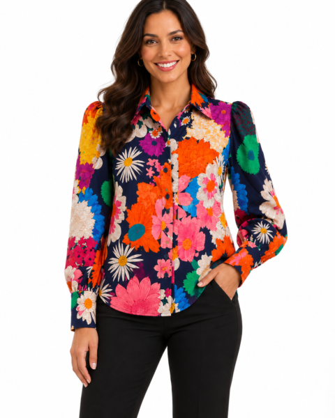 Multi-Colour Crepe Top