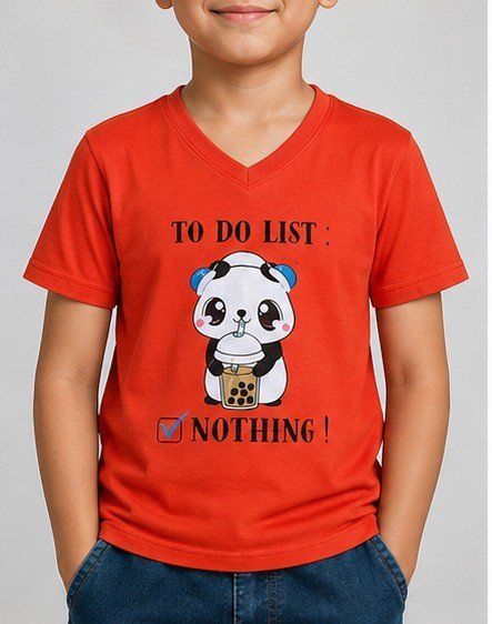 Orange To do Nothing Printed Boys T-Shirts