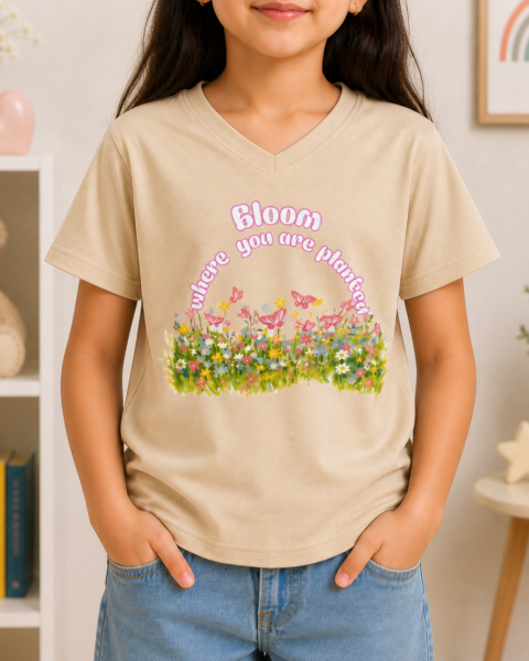 Sandal Bloom Printed Girls T-Shirts
