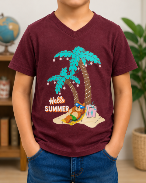 Hello Summer printed Boys T-Shirts