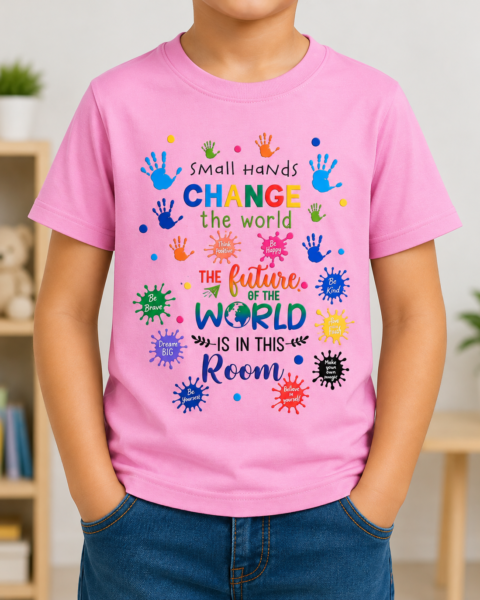 Pink Small Hands Printed Boys T-Shirts