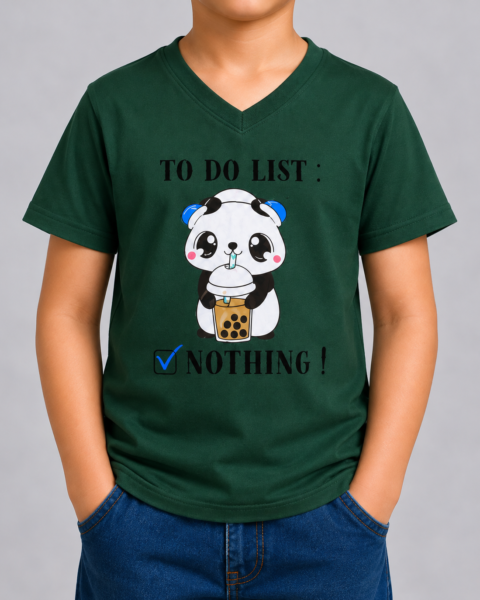 Floral Green To do Nothing Printed Boys T-Shirts
