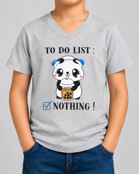 Light Grey To do Nothing Printed Boys T-Shirts